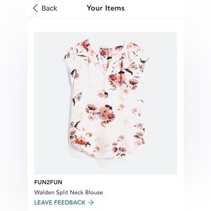 Stitch Fix White Flower Blouse StitchFix Fun2Fun Size Medium